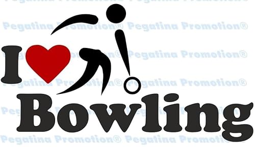 Rakelfix I Love Bowling Hobby Aufkleber, ca.20 cm breite Hobbys Auto Autoaufkleber Sticker Heckscheibe Lack Vinyl Sport Sportaufkleber Auto-Aufkleber von ® Aufkleber mit Verklebehilfe von ® von Rakelfix