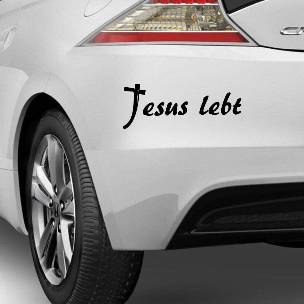 Rakelfix Jesus LEBT! Aufkleber 20cm Schriftzug Kreuz Christ Auto Autoaufkleber Wandtattoo Glaube Hoffnung von Rakelfix