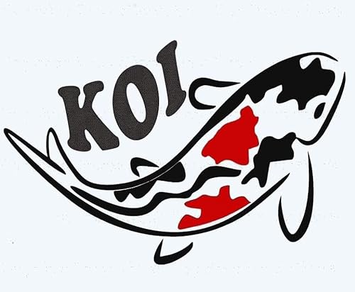 Rakelfix Koi Karpfen Aufkleber ca.20cm Hobbys Auto Autoaufkleber Sticker Heckscheibe von Rakelfix