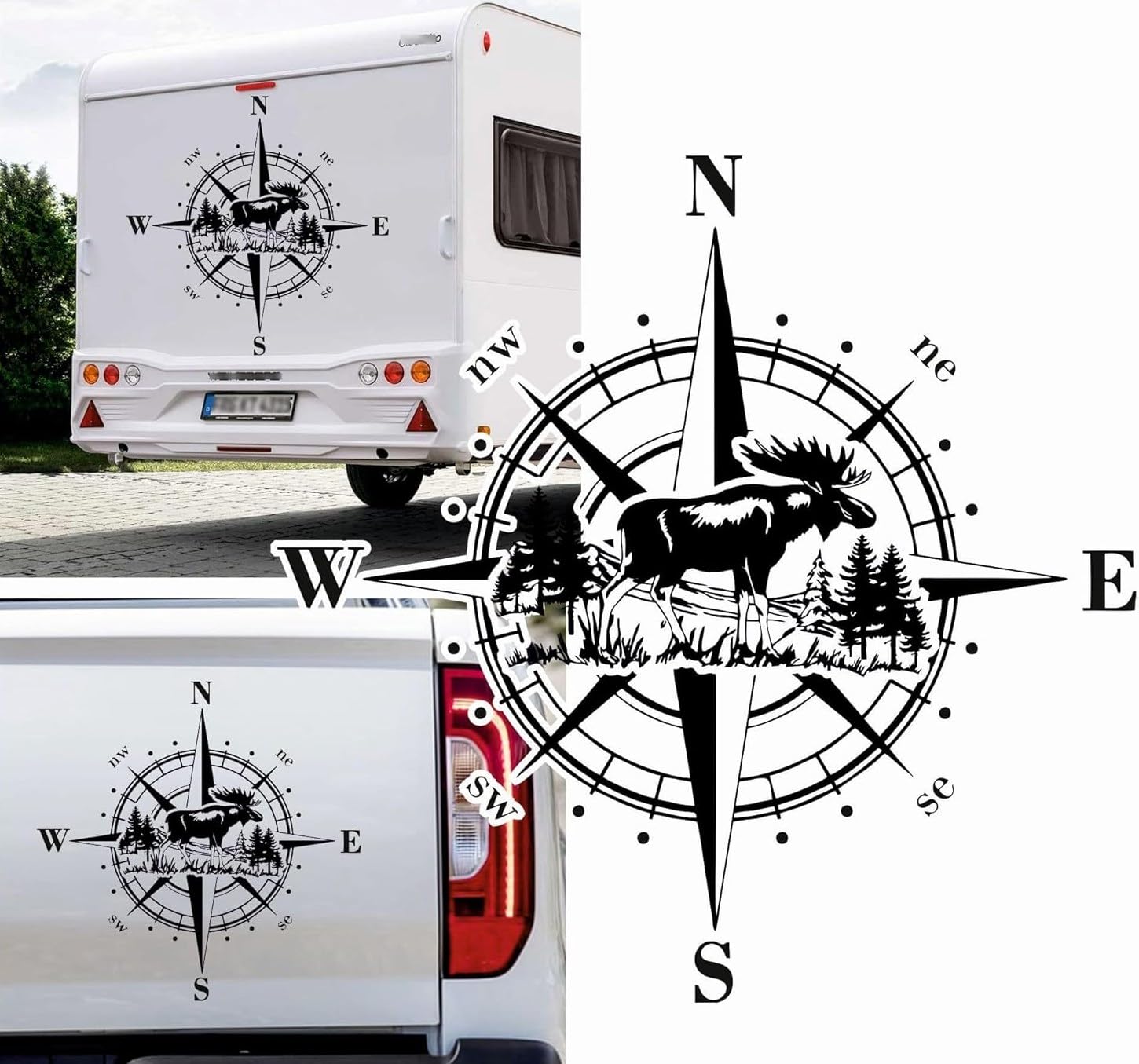 Rakelfix Kompass Elch im Wald Waldbewohner Berge Aufkleber Größe&Farbe wählbar Hund Hunde Wohnmobil Caravan Autoaufkleber Sticker Kompassrose Windrose Camper Rakelfix Kompass Elch im Wald Waldbewohner Berge Aufkleber Größe&Farbe wählbar Hund Hunde Wohnmobil Caravan Autoaufkleber Sticker Kompassrose Windrose Camper von Rakelfix