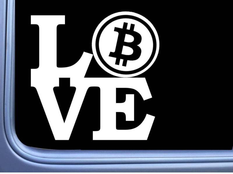Rakelfix Love Bitcoin kryptowährung Aufkleber Größe/Farbe ANPASSBAR Sticker Autoaufkleber von Rakelfix