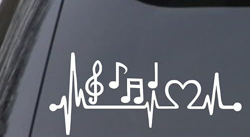 Rakelfix Schlag Musik Noten Herzschlag Leidenschaft Hobby Aufkleber Größe/Farbe ANPASSBAR Sticker Autoaufkleber von Rakelfix