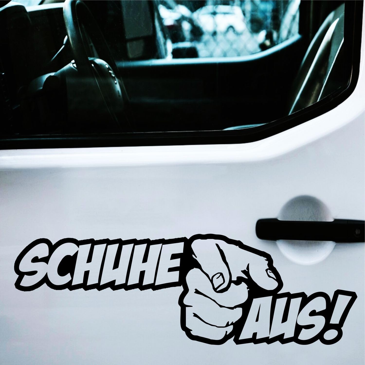 Rakelfix Schuhe aus Zeigefinger Aufkleber Größe & Farbe wählbar Schuhe ausziehen LKW Wohnung Truck Tür Rakelfix Schuhe aus Zeigefinger Aufkleber Größe & Farbe wählbar Schuhe ausziehen LKW Wohnung Truck Tür von Rakelfix