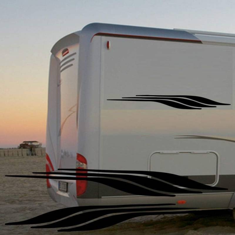 Rakelfix Wohnmobil Wohnwagen Aufkleber 2er Set Zierstreifen Seitenstreifen je ca 80cm WOMI WOWA Camping von Rakelfix