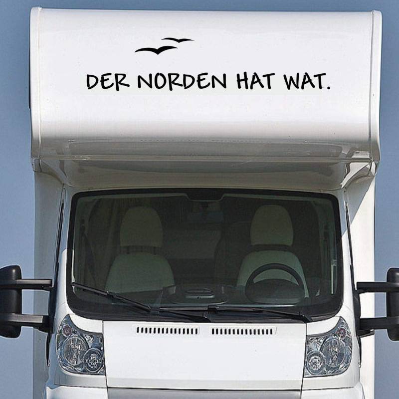 Rakelfix Wohnmobil Wohnwagen Aufkleber Spruch Der Norden hat wat ca 160cm mit Möwen Ostsee Nordsee WOMI WOWA Camping Van Stick von Rakelfix
