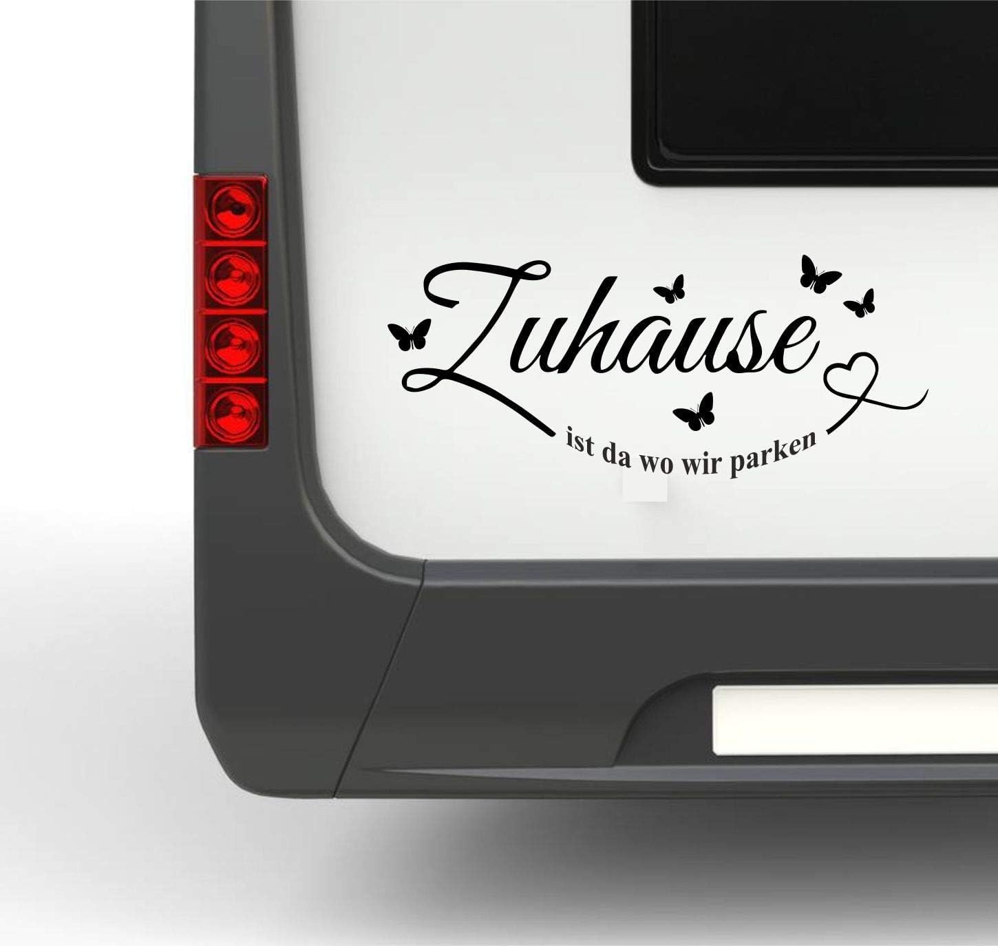 Rakelfix Zuhause ist da wo wir parken ca. 40cm mit Herz & Schmetterlingen Sticker Wohnmobil Wohnwagen Aufkleber Schöner Spruch Rakelfix Zuhause ist da wo wir parken ca. 40cm mit Herz & Schmetterlingen Sticker Wohnmobil Wohnwagen Aufkleber Schöner Spruch von Rakelfix