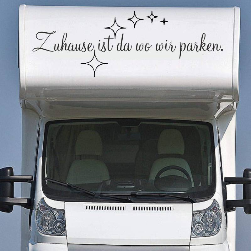 Wohnmobil Wohnwagen Aufkleber Spruch Zuhause ist da wo wir parken mit Sternen WOMI WOWA Camping Van Sticker von Rakelfix