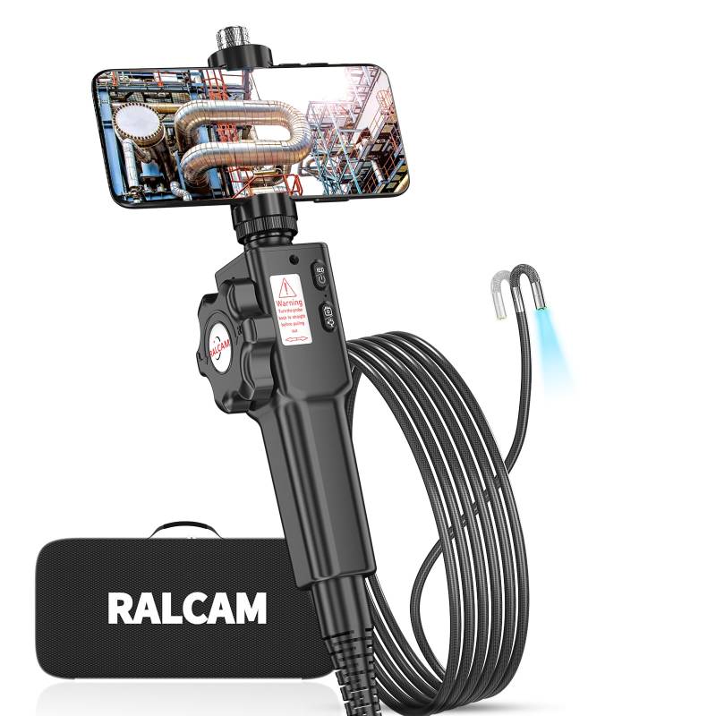 Ralcam Endoskopkamera mit Licht Camera - Inspektionskamera 5.5mm HD720P Industrial Endoscope mit 6 Adjustable LED Digitales Endoskop 1m Flexible Kabel, für Android und IOS Smartphone von Ralcam