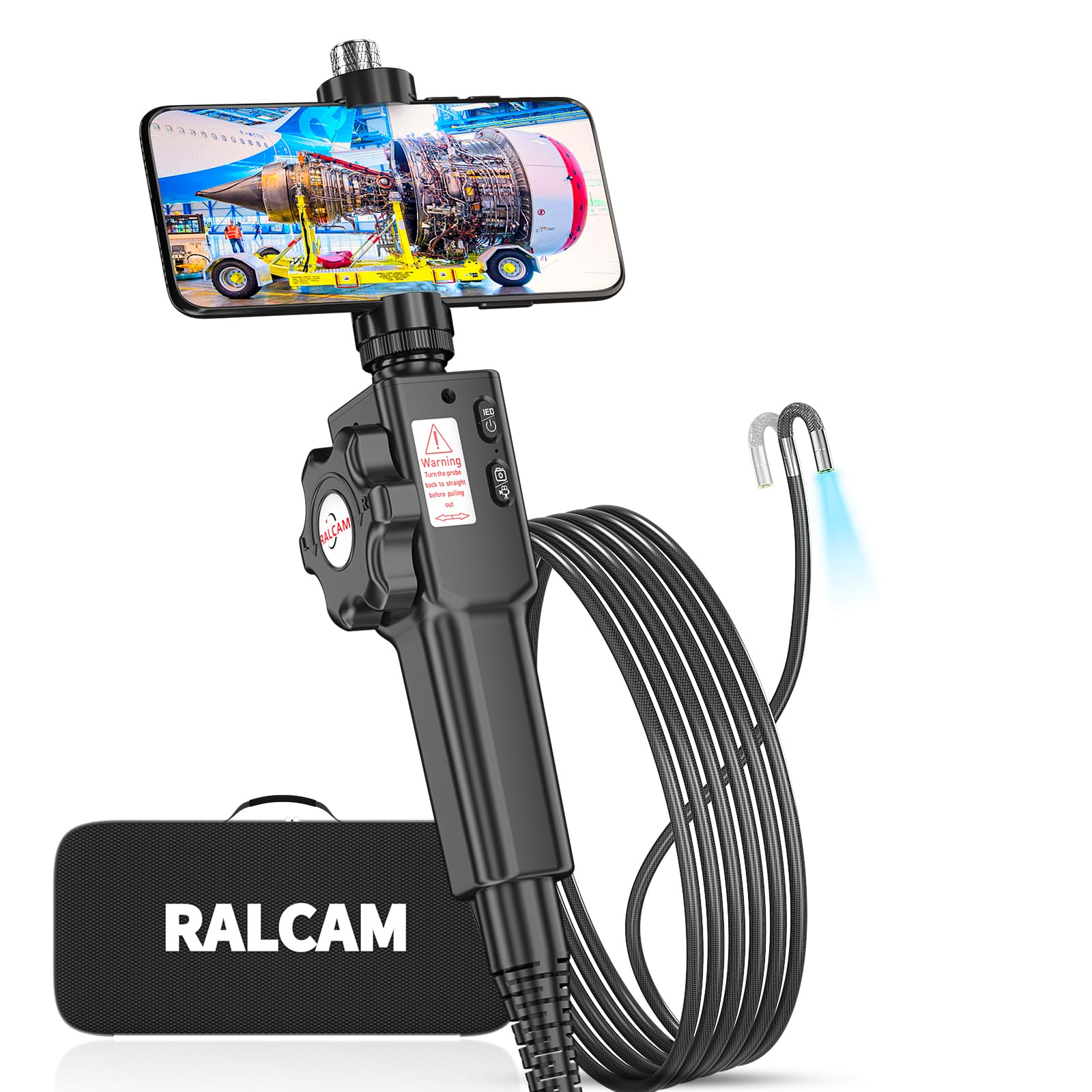 Ralcam Endoskopkamera mit Licht Camera - Inspektionskamera 8.5mm HD1080P Industrial Endoscope mit 8 Adjustable LED Digitales Endoskop 1m Flexible Kabel, für Android und IOS Smartphone von Ralcam