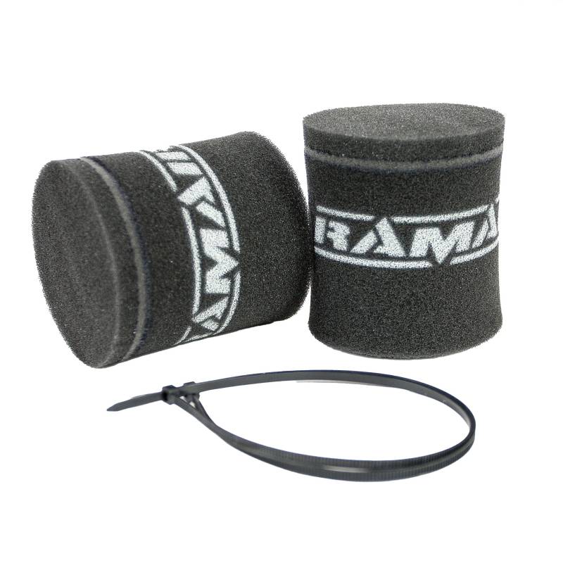 MS-002-2x Motorrad-Vergasersocken-Luftfilter, Schwarz von Ramair Filters