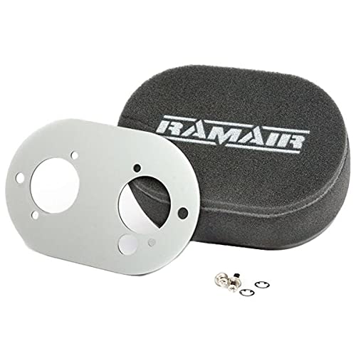 RAMAIR Vergaser-Luftfilter mit Grundplatte Pierburg 2E2/2E3/2E-E, 25 mm, zum Anschrauben von Ramair Filters