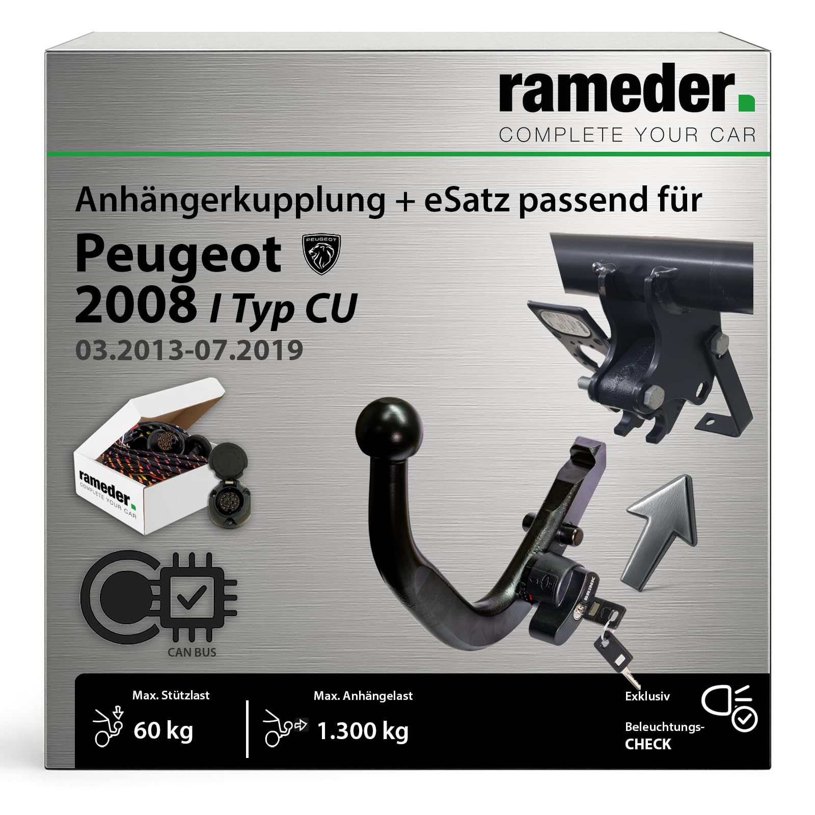 Anhängerkupplung abnehmbar Brink passend für Peugeot 2008 I Typ CU Baujahr: 2013-2019 inkl. 13 poligem spezifischen CAN-Bus Elektrosatz | rameder. Komplettsatz - BMA Anhängerkupplung abnehmbar Brink passend für Peugeot 2008 I Typ CU Baujahr: 2013-2019 inkl. 13 poligem spezifischen CAN-Bus Elektrosatz | rameder. Komplettsatz - BMA von Rameder