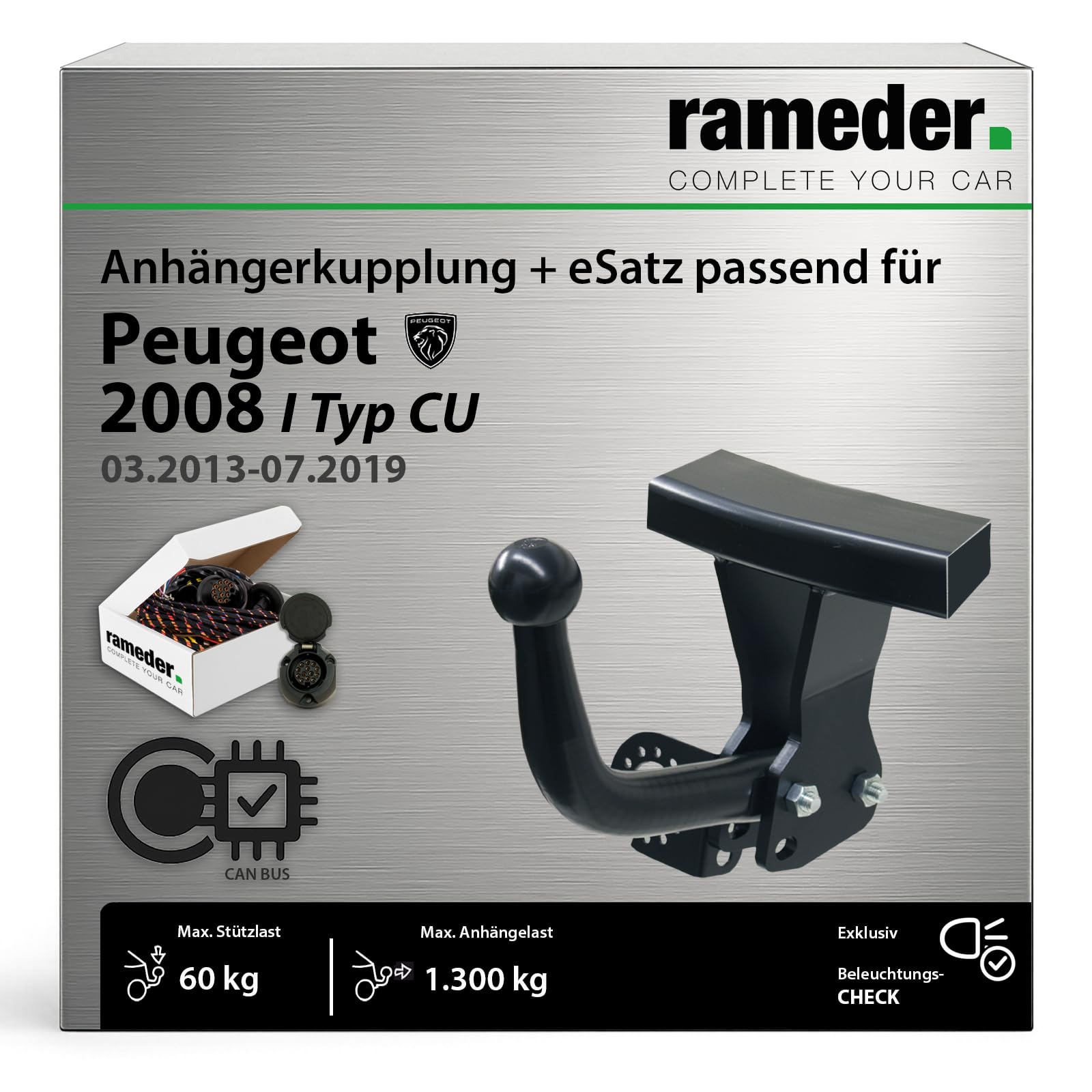 Anhängerkupplung starr Auto-Hak passend für Peugeot 2008 I Typ CU Baujahr: 2013-2019 inkl. 13 poligem spezifischen CAN-Bus Elektrosatz | rameder. Komplettsatz - AH-F20 Anhängerkupplung starr Auto-Hak passend für Peugeot 2008 I Typ CU Baujahr: 2013-2019 inkl. 13 poligem spezifischen CAN-Bus Elektrosatz | rameder. Komplettsatz - AH-F20 von Rameder