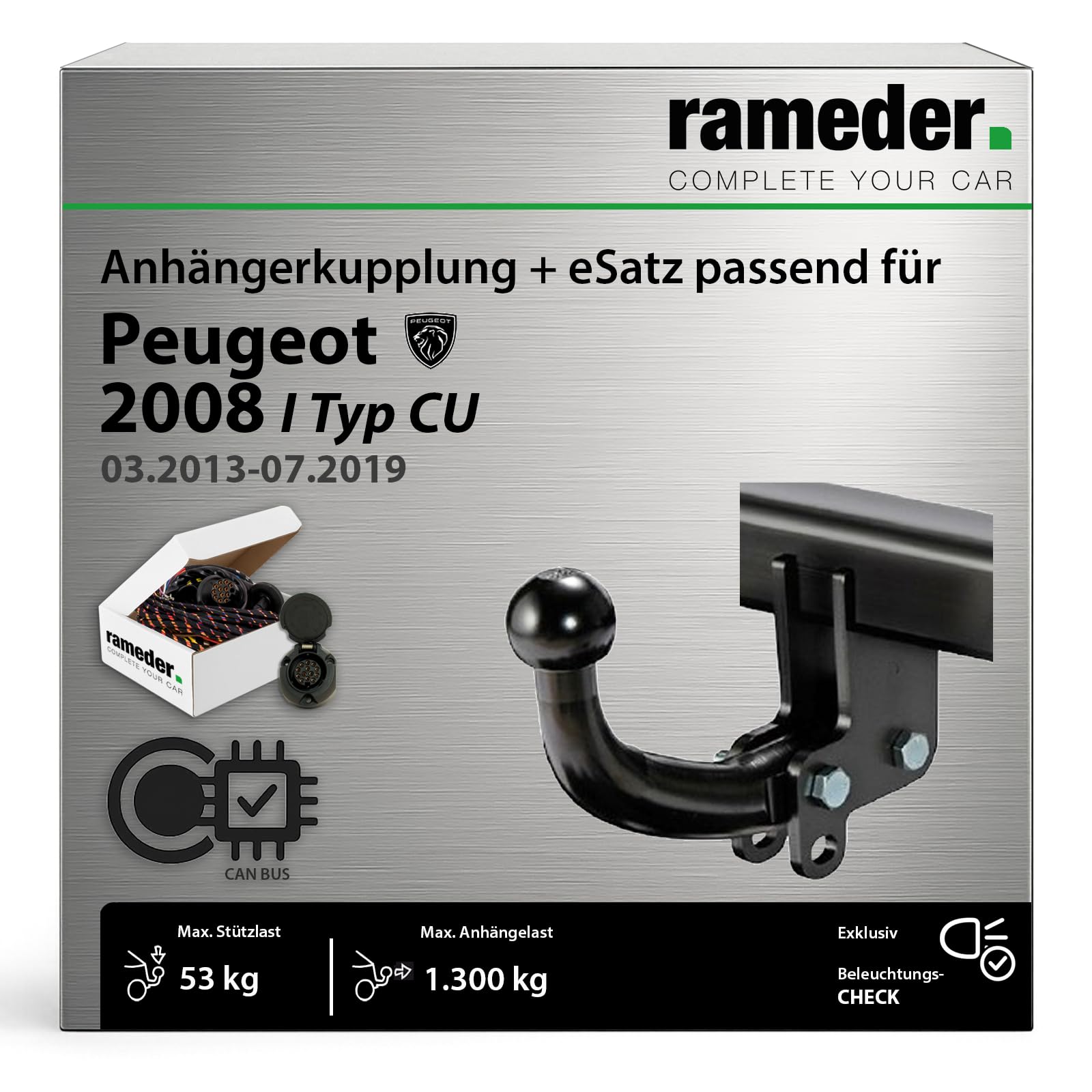 Anhängerkupplung starr Oris passend für Peugeot 2008 I Typ CU Baujahr: 2013-2019 inkl. 13 poligem spezifischen CAN-Bus Elektrosatz | rameder. Komplettsatz - ASP Anhängerkupplung starr Oris passend für Peugeot 2008 I Typ CU Baujahr: 2013-2019 inkl. 13 poligem spezifischen CAN-Bus Elektrosatz | rameder. Komplettsatz - ASP von Rameder