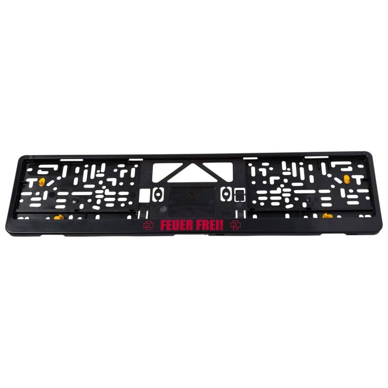 Rammstein Auto-Kennzeichenverstärker Feuer Frei schwarz rot, Offizielles Band Merchandise KFZ Nummernschild Halterung von Rammstein