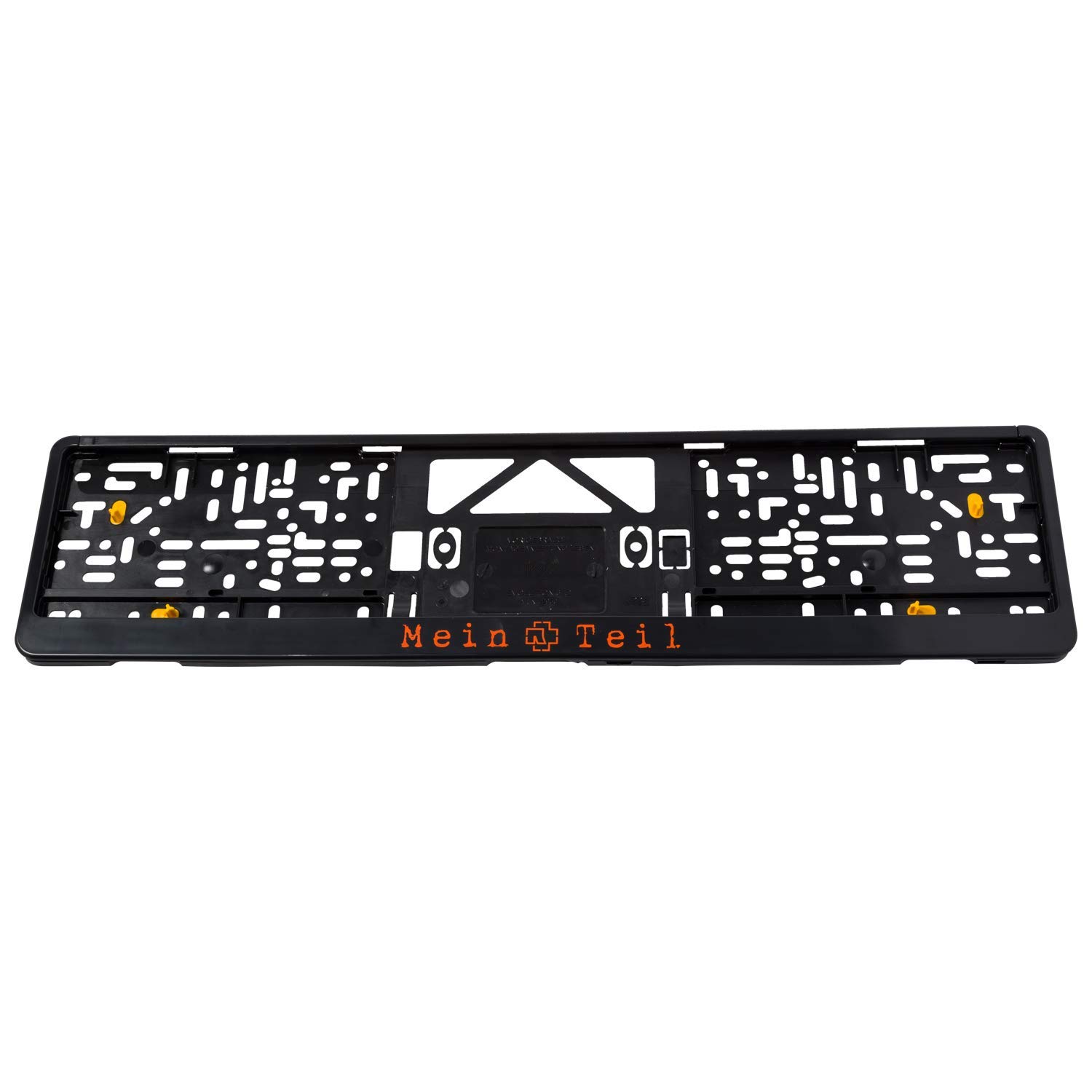 Rammstein Auto-Kennzeichenverstärker Mein Teil schwarz orange, Offizielles Band Merchandise KFZ Nummernschild Halterung Rammstein Auto-Kennzeichenverstärker Mein Teil schwarz orange, Offizielles Band Merchandise KFZ Nummernschild Halterung von Rammstein
