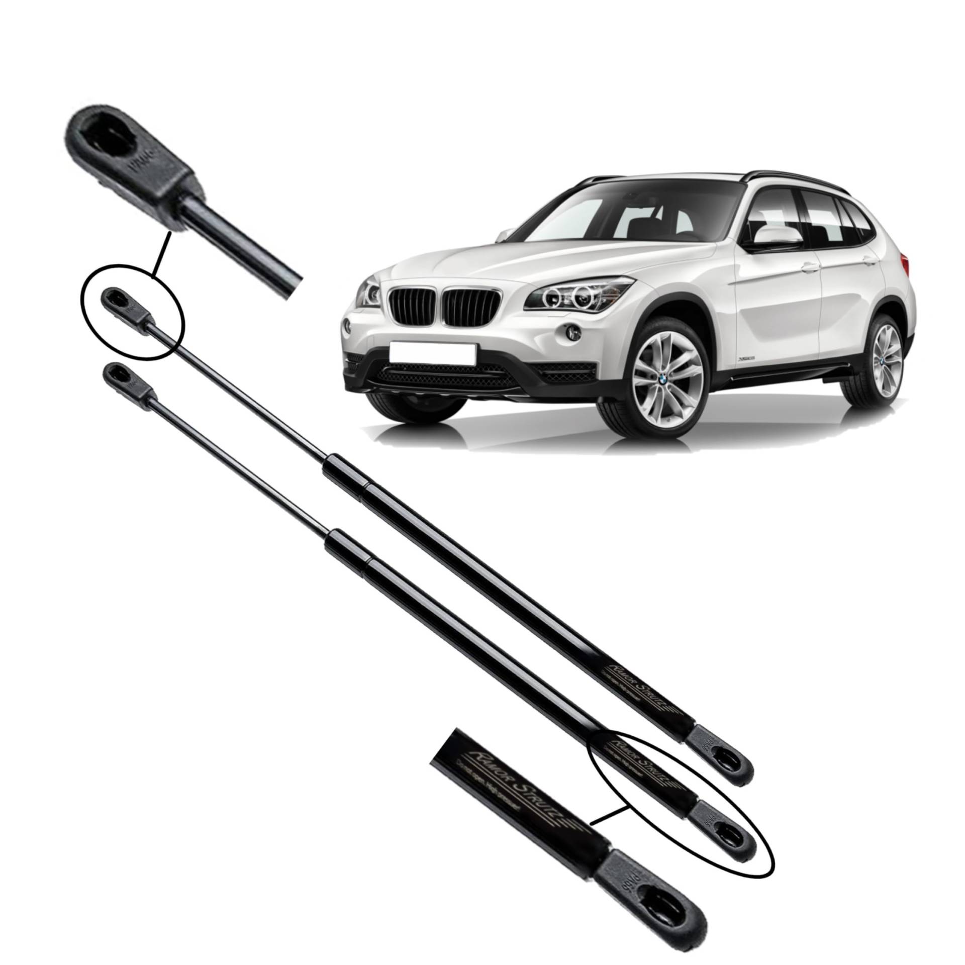 Ramor Strutz 2x Gasfeder Dämpfer Heckklappe Kompatibel mit BMW X1 E84 2009-2016. Gasdruckfeder Heckklappendämpfer Ersatz für 51242990136 und Andere. von Ramor Strutz