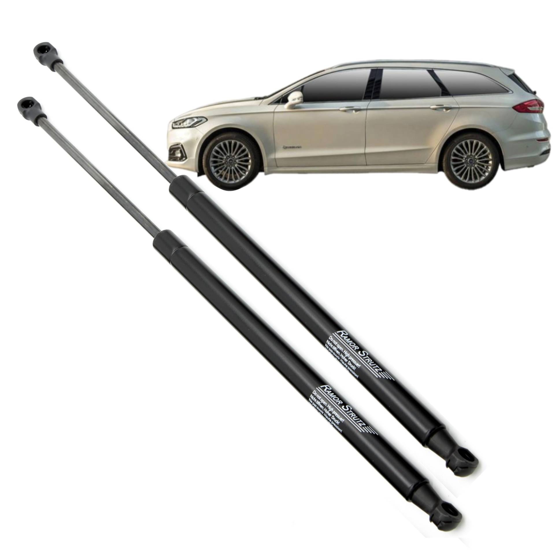 Ramor Strutz 2x Gasfeder Dämpfer Heckklappe Kompatibel mit Ford Mondeo Mk5 Combi 2014-2022. Gasdruckfeder Heckklappendämpfer Ersatz für 1871369 und Andere. von Ramor Strutz