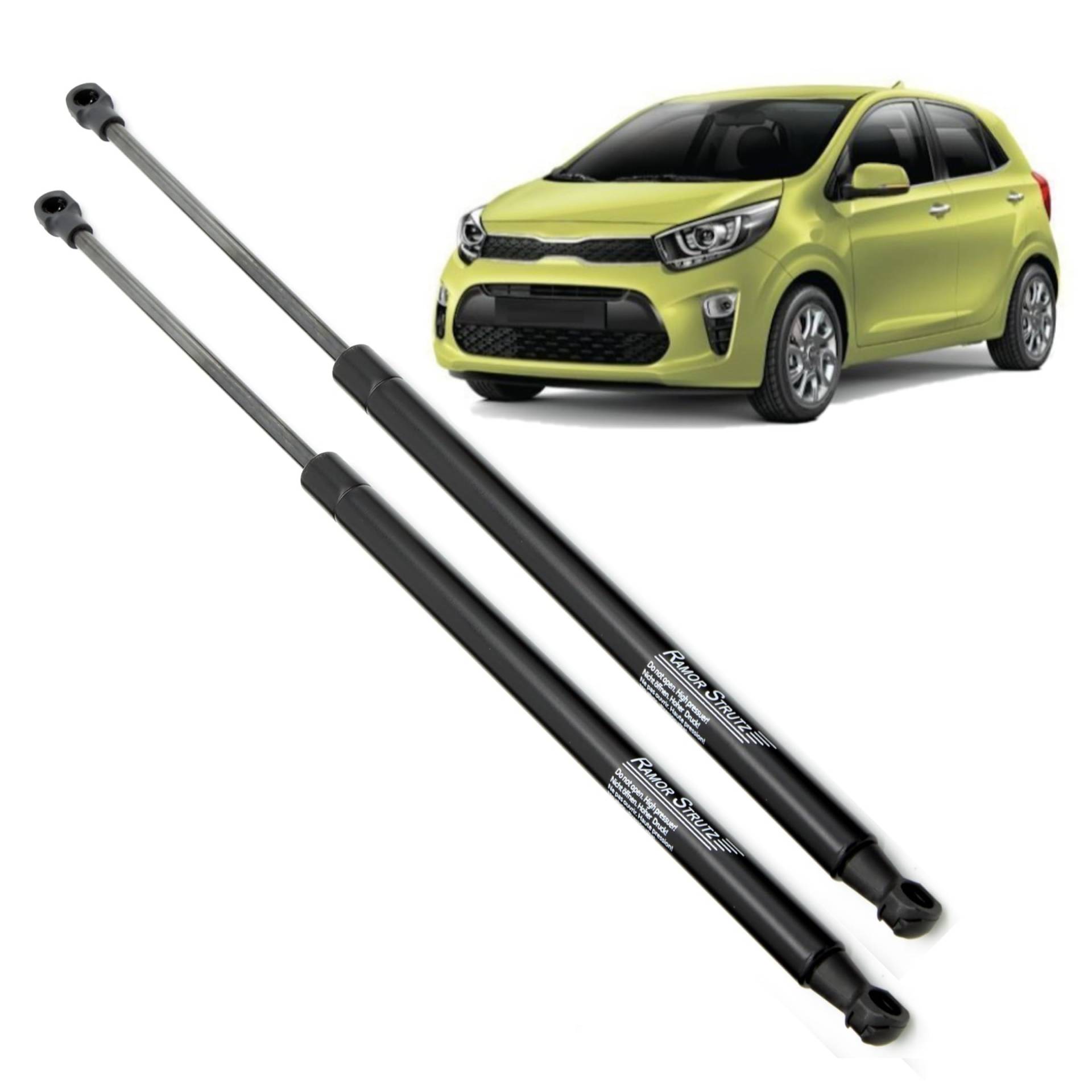 Ramor Strutz 2x Gasfeder Dämpfer Heckklappe Kompatibel mit Kia Picanto Mk3 (JA) 2017-2025. Gasdruckfeder Heckklappendämpfer Ersatz für 81770G6010 und Andere. von Ramor Strutz