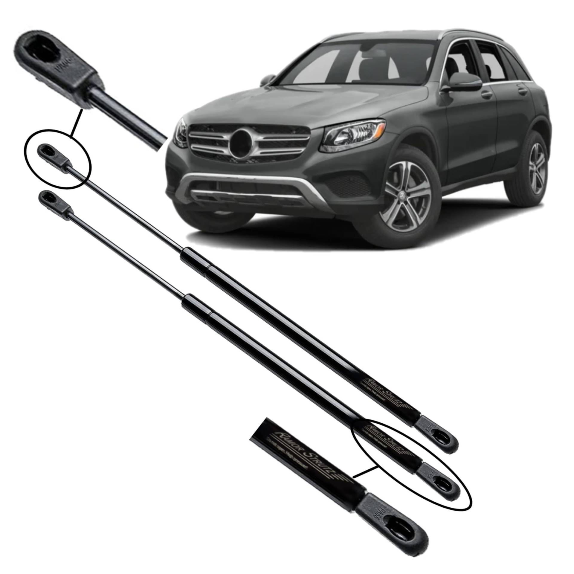 Ramor Strutz 2x Gasfeder Dämpfer Heckklappe Kompatibel mit Mercedes GLC 2015-2023. Automatisches Öffnen. Gasdruckfeder Heckklappendämpfer Ersatz für 2539800164 und Andere. von Ramor Strutz