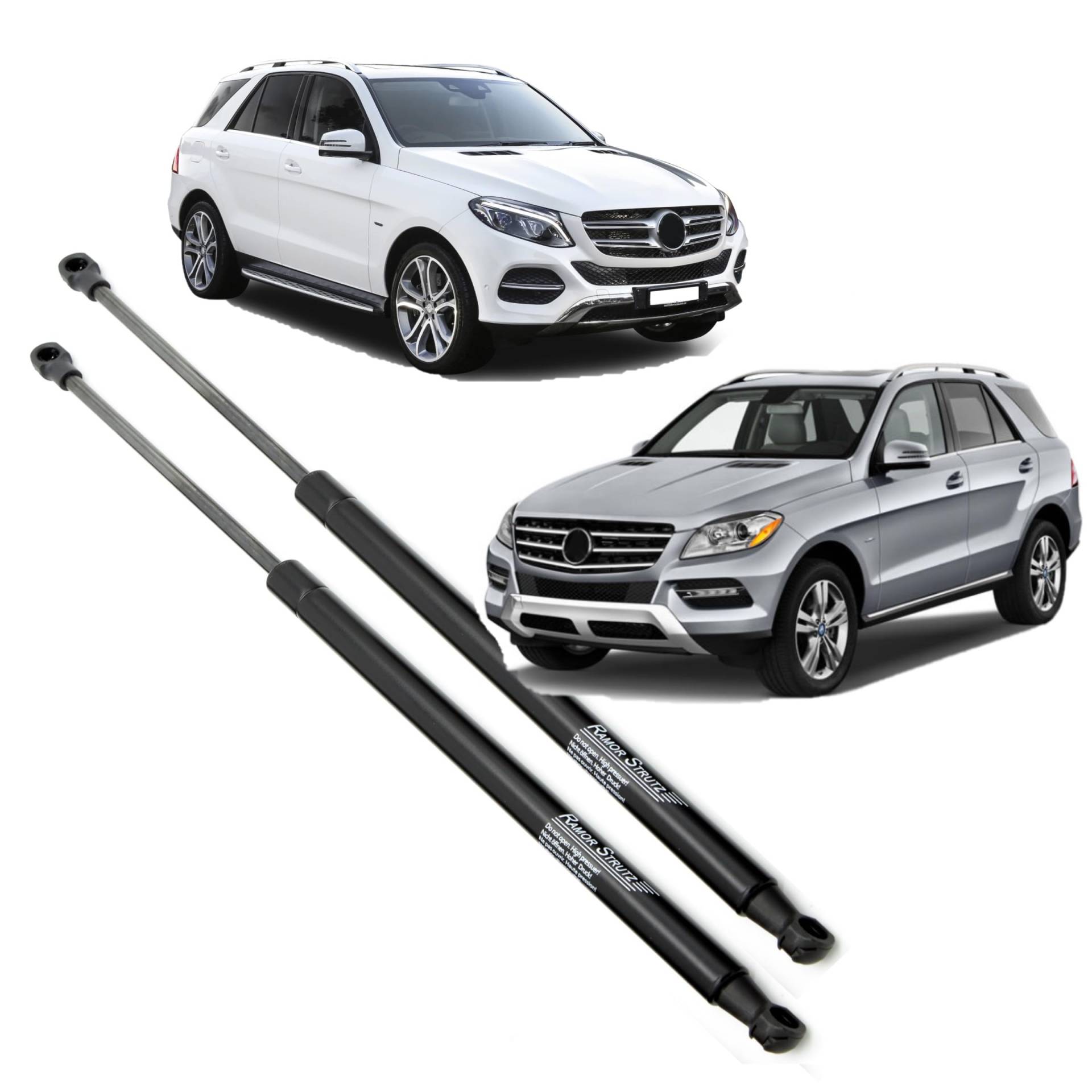 Ramor Strutz 2x Gasfeder Dämpfer Heckklappe Kompatibel mit Mercedes ML and GLE (W166) 2011-2019. Gasdruckfeder Heckklappendämpfer Ersatz für 1669801964 und Andere. von Ramor Strutz