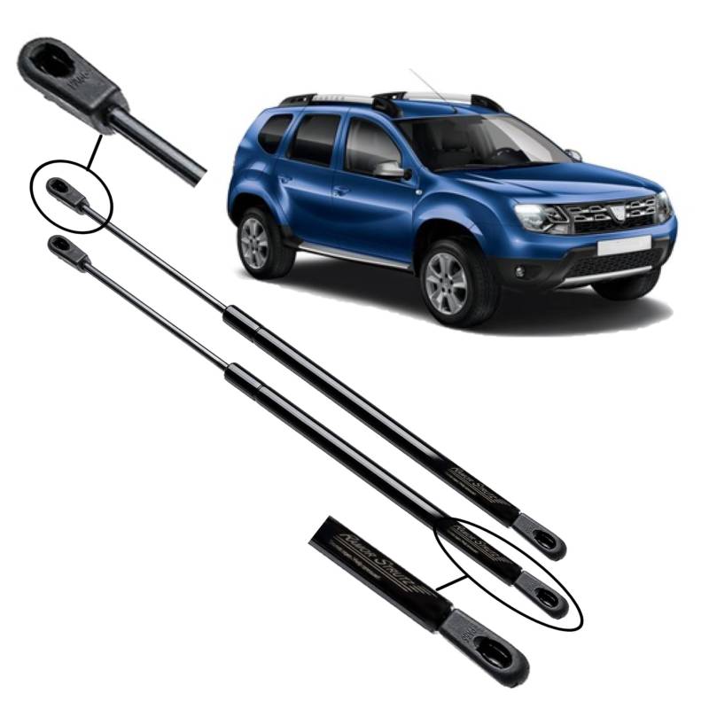 Ramor Strutz 2x Gasfeder Dämpfer Heckklappe Kompatibel mit Dacia Duster 2010-2017. Gasdruckfeder Heckklappendämpfer Ersatz für 904520004R und Andere. von Ramor Strutz