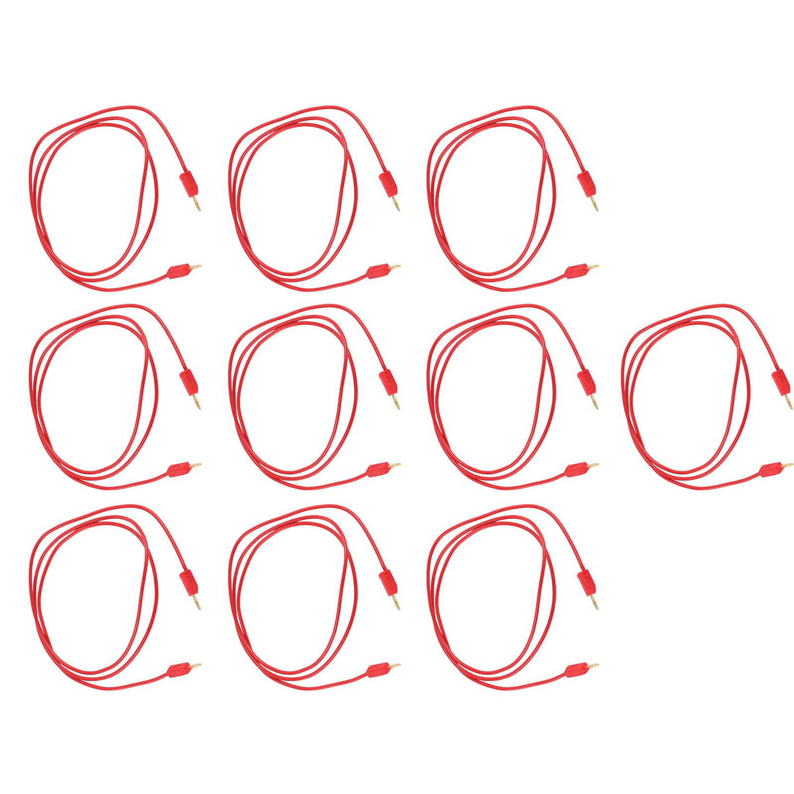 10Set Bananenstecker Messleitung, elektrische Messleitung Messing PVC elektrisches Messkabel für Multimeter 2mm(ROT) von Rankomu