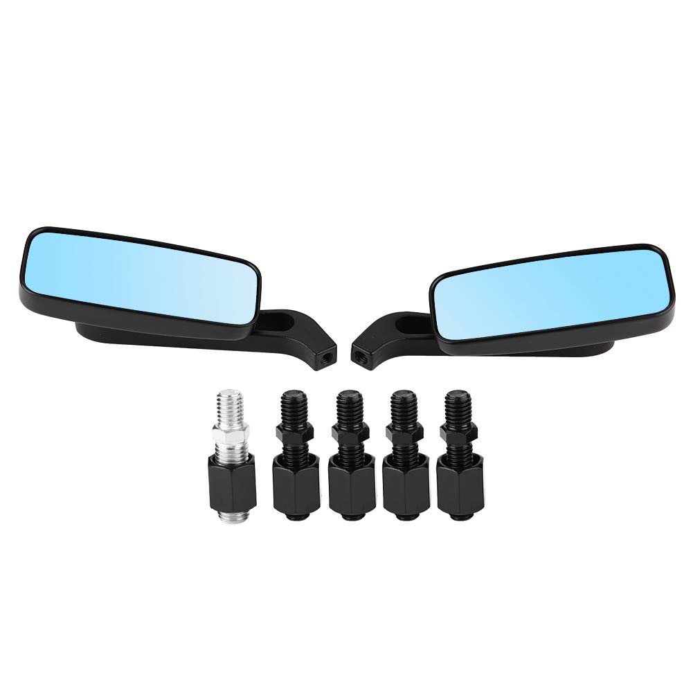 Rankomu 2-teiliges modifiziertes Rückspiegelglas, quadratischer Rückspiegel, blendfreie Blaue Linse, Seitenspiegel, Motorräder, reflektierender Spiegel, Motorradzubehör von Rankomu