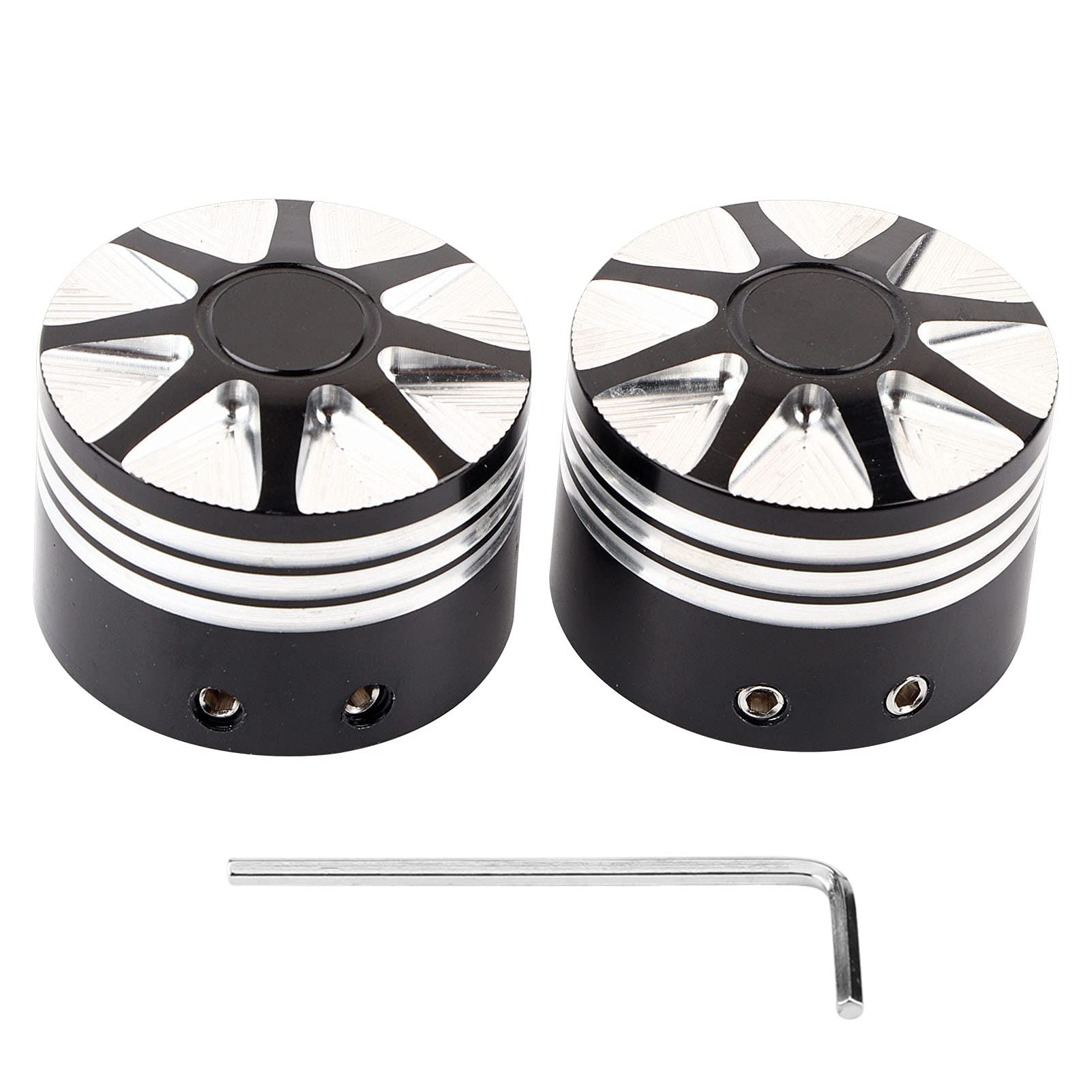Rankomu Motorrad-Vorderschrauben Dekorative Kappene, CNC-Motorrad-Vorderachsen-Schädelmutter Motorrad-Schwarz-Achsblock-Abdeckkappe Rankomu Motorrad-Vorderschrauben Dekorative Kappene, CNC-Motorrad-Vorderachsen-Schädelmutter Motorrad-Schwarz-Achsblock-Abdeckkappe von Rankomu