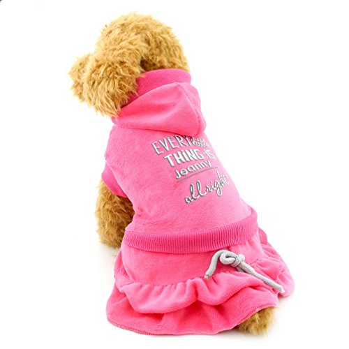 ranphy Kleine Hunde Samt Kleid abgestuftes Rock Hund Prinzessin Kleider Hoodie Gerippter Outfits Pet Kleidung für Welpen Katzen kleine Hunde von Ranphy