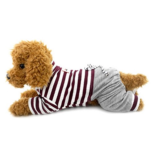 ranphy Kleiner Hund/Katze Overall mit Denim Hose Hund Outfits Katze Kleidung Sommer Pet Stripe Shirts von Ranphy