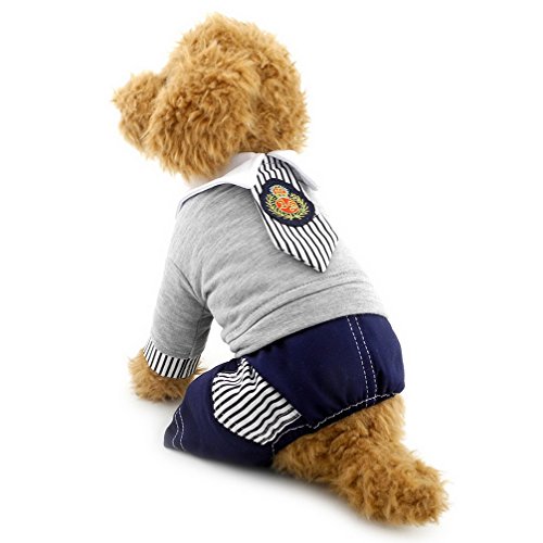 ranphy Kleiner Hund Katze Overall für weibliche Stecker Student Freizeit Uniform Kostüm Hund Sweatshirt Chihuahua T-Shirt mit Krawatte Pet Outfits von Ranphy