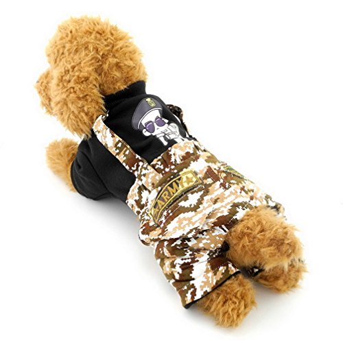 ranphy Kleiner Hund Kleidung für Mädchen Jungen gutaussehenden Mann, den Hundemantel Muster Camo Overalls Pants vierbeinigen Jumpsuits von Ranphy