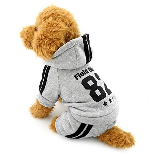 ranphy Kleiner Hund Winter Overall Sport Outfits Fleece gefüttert Sweatshirt Mantel Print Haustier Kleidung von Ranphy