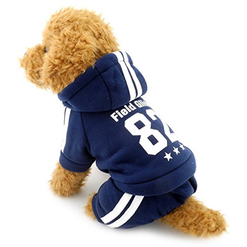 ranphy Kleiner Hund Winter Overall Sport Outfits Fleece gefüttert Sweatshirt Mantel Print Haustier Kleidung von Ranphy