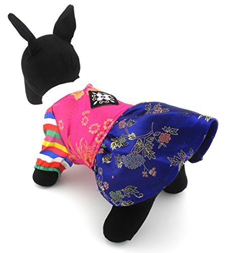 ranphy Traditionelle bestickt Korean Kleiner Hund/Katze hochzeitshanboks Pet Jumsuit Urlaub Kostüm Pet Hochzeit Kleidung Seide von Ranphy