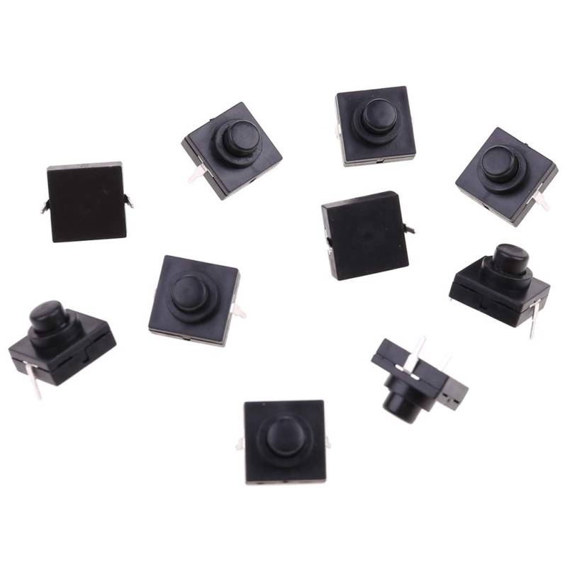 10 Stück Taschenlampenschalter 1 A 30 V 2-polig CB-1212-112D Ultradünne Füße Druckknopfschalter Ein/Aus Wasserdicht Momentaner LED Steuerhebel Start Stopp Taktiler Dimmer Detektor von Ranuw
