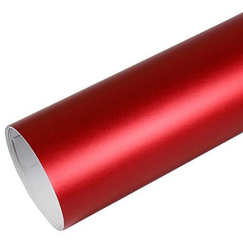 Rapid Teck® 15,79€/m Premium MATT Chrom Rot - 50cm x 1,52m - Blasenfrei mit Luftkanälen - Auto Folierung - Car Wrapping Folie - Schwarze Folie Auto von Rapid Teck