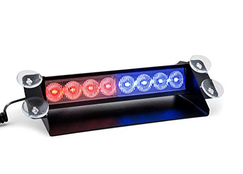 Raptors LED Technik Frontblitzer Shark 8W Scheibenblitzer für Show Cars | Scheibenblitzer 12V | Dash Light | Fake Polizei | Kennleuchte | Fake Blaulicht von Raptors LED Technik