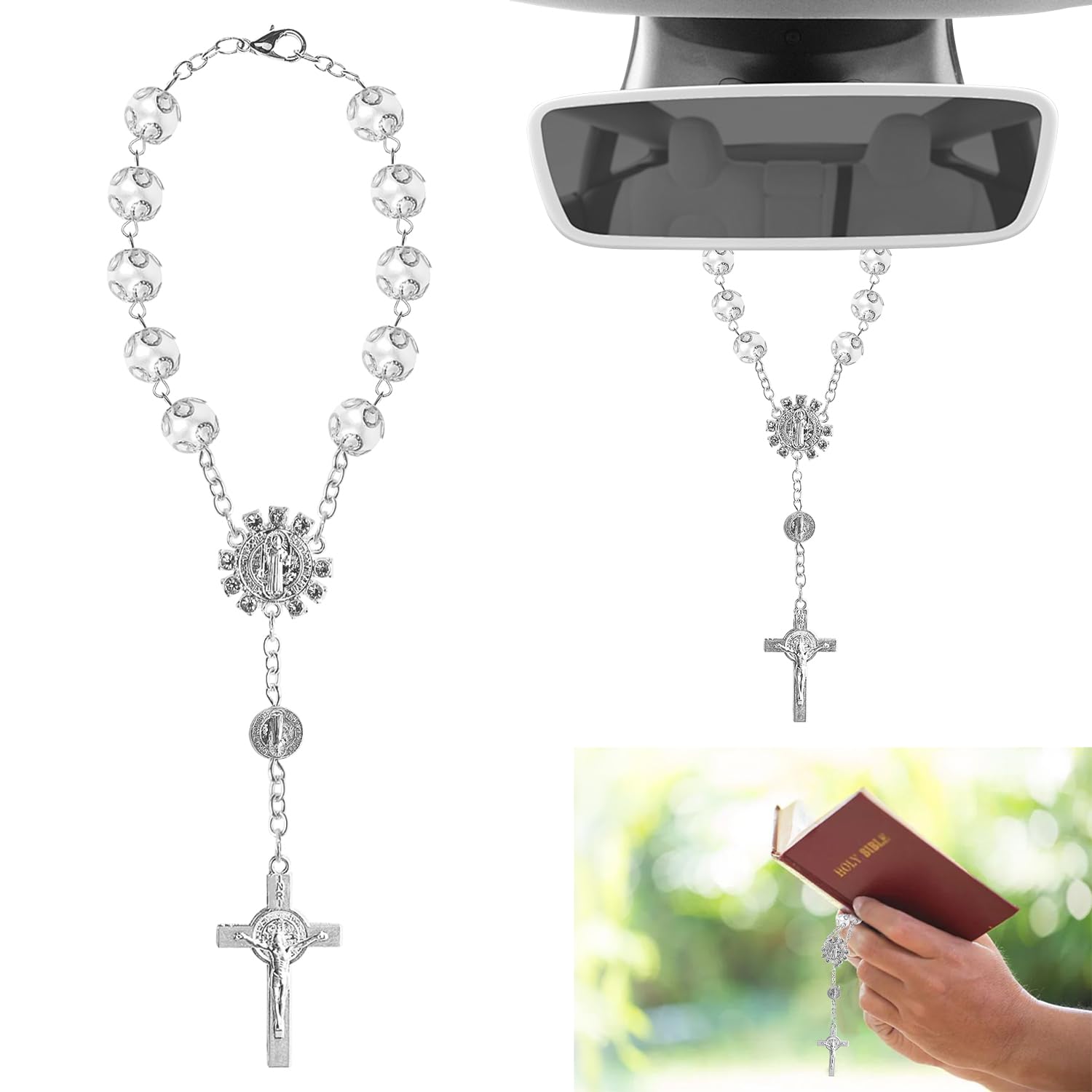 Auto Rosenkranz kreuzen für Rückspiegel Deko Gebetskette für Auto Innenspiegel Sonnenblende Talisman Glücksbringer im PKW Autofahrer Geschenk Auto Rückspiegel Anhänger Auto Rosenkranz kreuzen für Rückspiegel Deko Gebetskette für Auto Innenspiegel Sonnenblende Talisman Glücksbringer im PKW Autofahrer Geschenk Auto Rückspiegel Anhänger von Rayong