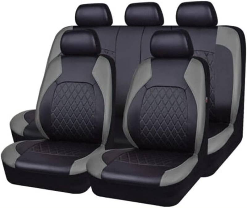 Rbyong 9 Stück Set Autositzbezüge Komplett Set für Mitsubishi Lancer CY0 Sportback 2007-2017, Airbag Kompatibel Auto-Schonbezüge Leicht zu Reinigen Innenraum Sitzschoner,B/Grey von Rbyong