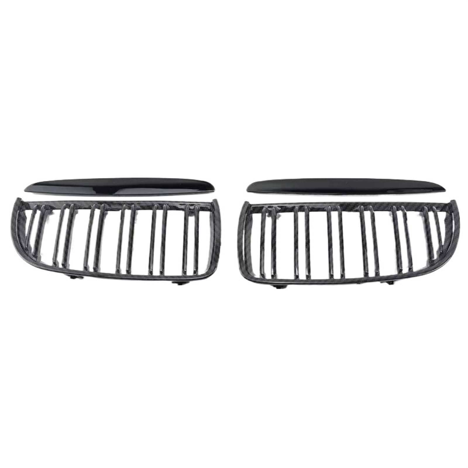 Frontgrill 1 Paar Vorderer Doppellamellen-Sport-Nierengrill Für E90 E91 4-Türer 2005 2006 2007 2008 Front Nieren Kühlergrill(Double Line Carbon) von Rdtnvc