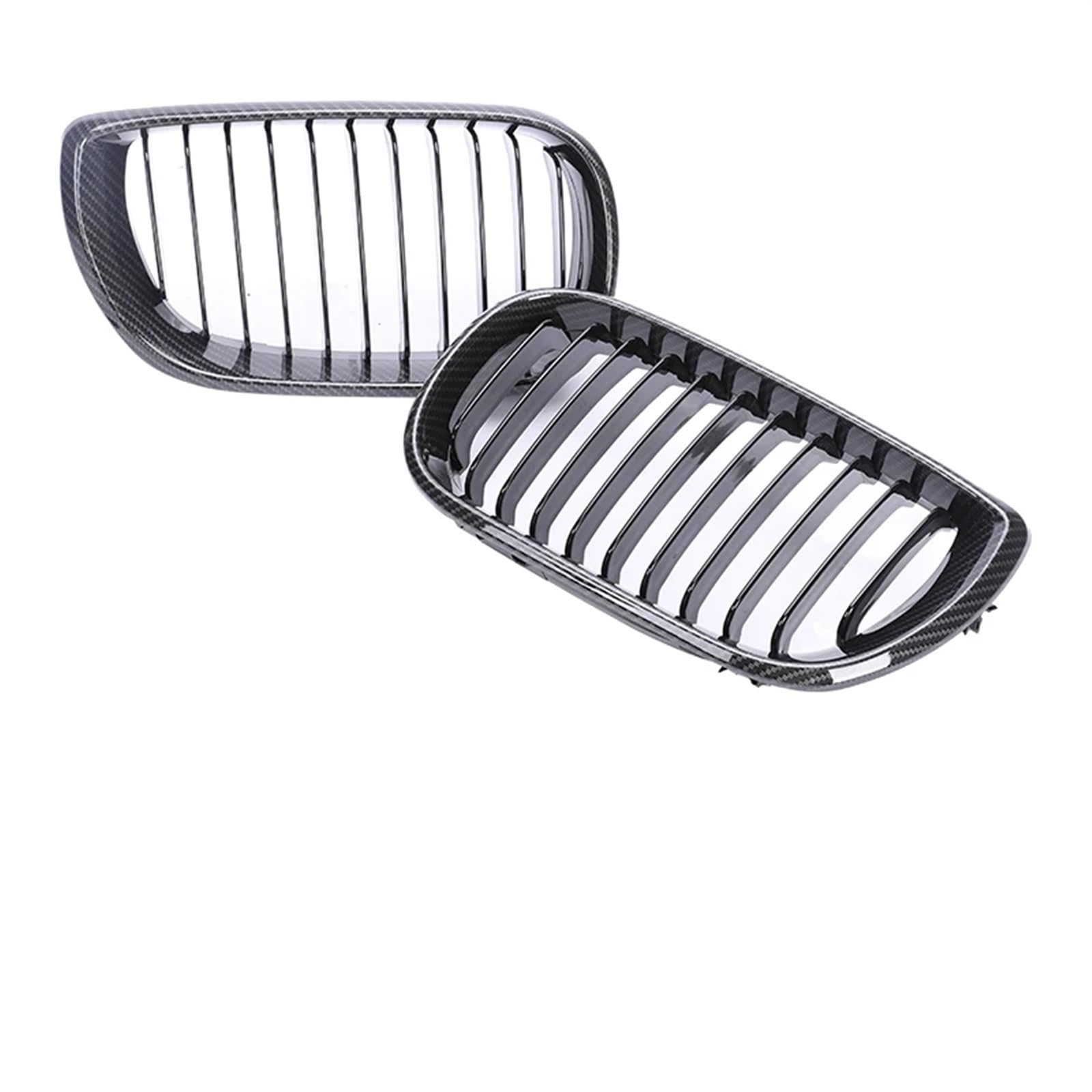 Frontgrill 2/4 Türen Grill Für 3er E46 2002 2003 2004 2005 Frontstoßstange Niere Armaturenbrett Air Center Racing Schwarz Chrom Grill Haube Teile Front Nieren Kühlergrill(2-Single Carbo 02-05) von Rdtnvc