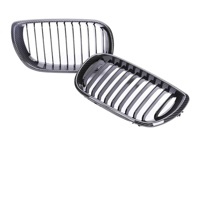 Frontgrill 2/4 Türen Grill Für 3er E46 2002 2003 2004 2005 Frontstoßstange Niere Armaturenbrett Air Center Racing Schwarz Chrom Grill Haube Teile Front Nieren Kühlergrill(2-Single Carbo 02-05) von Rdtnvc