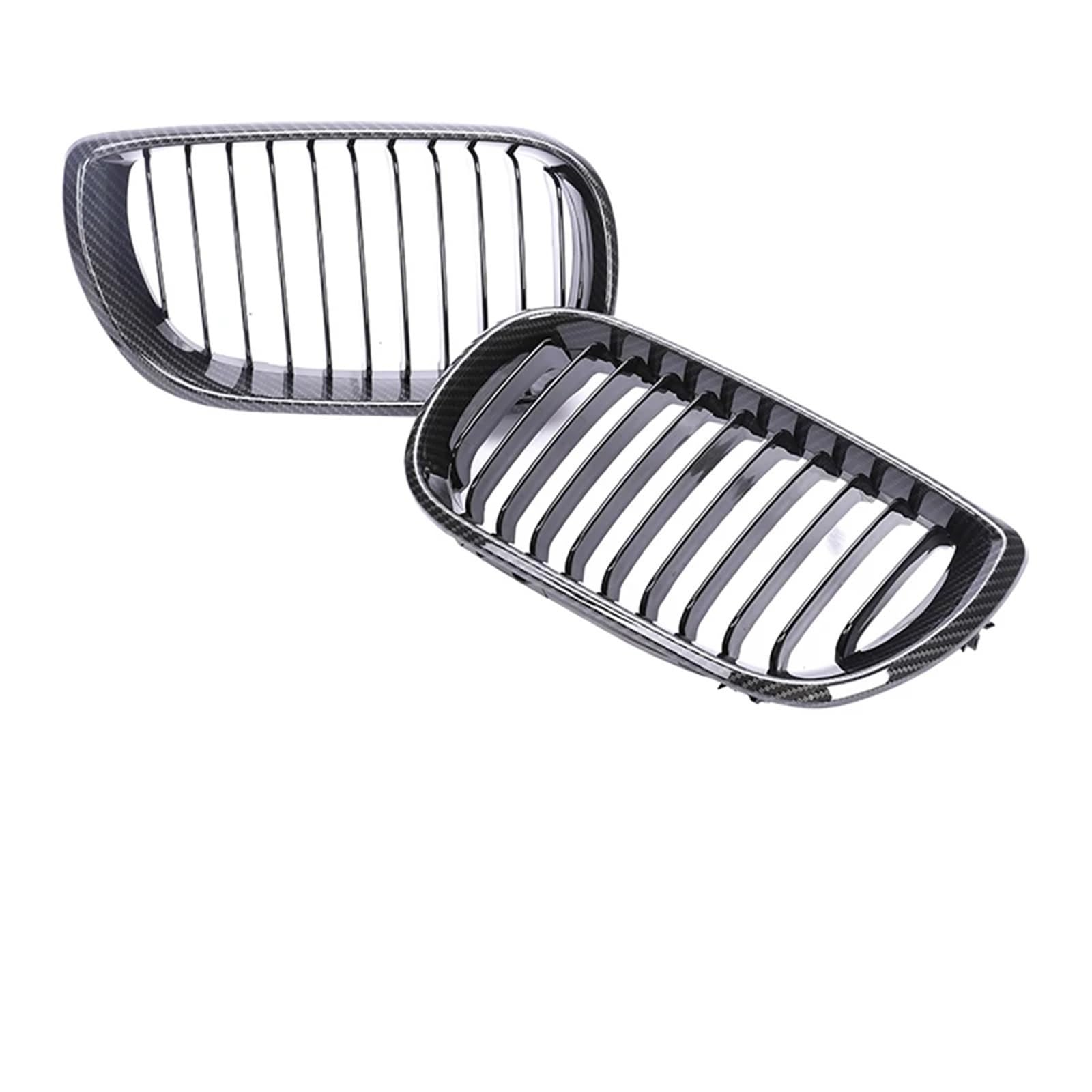 Frontgrill 2/4 Türen Grill Für 3er E46 2002 2003 2004 2005 Frontstoßstange Niere Armaturenbrett Air Center Racing Schwarz Chrom Grill Haube Teile Front Nieren Kühlergrill(4-Single Carbo 02-05) von Rdtnvc