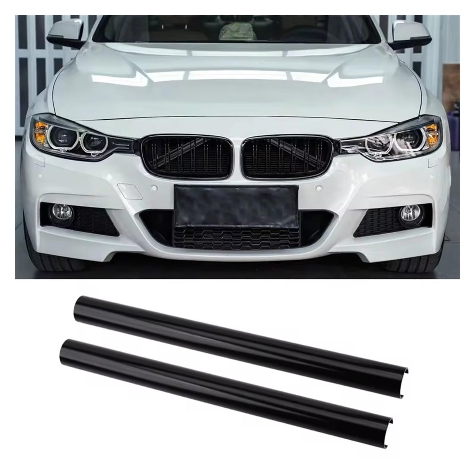 Frontgrill 2 Stück Frontgrill Zierstreifen Abdeckrahmen Aufkleber Für F10 E60 F30 F32 F20 F22 F06 F02 F25 F26 G20 1 2 3 4 5 6 7 Serie Front Nieren Kühlergrill(Schwarz) von Rdtnvc