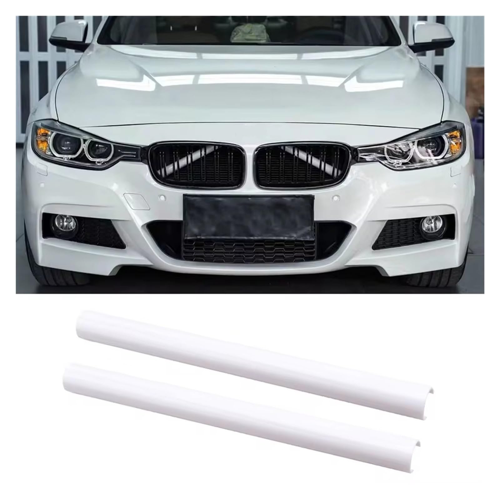 Frontgrill 2 Stück Frontgrill Zierstreifen Abdeckrahmen Aufkleber Für F10 E60 F30 F32 F20 F22 F06 F02 F25 F26 G20 1 2 3 4 5 6 7 Serie Front Nieren Kühlergrill(Weiß) von Rdtnvc