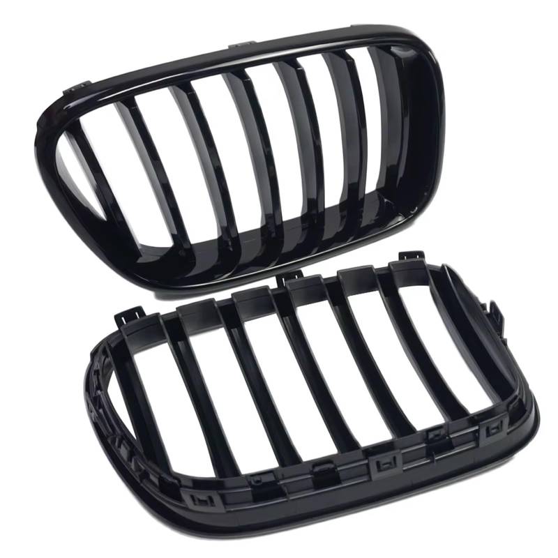 Frontgrill 2-teiliger Frontnierengrill, Glänzend Schwarz, Fronthaubengrills Für X3 F25 2010 2011 2012 2013, Ersatz-Auto-Styling Front Nieren Kühlergrill von Rdtnvc
