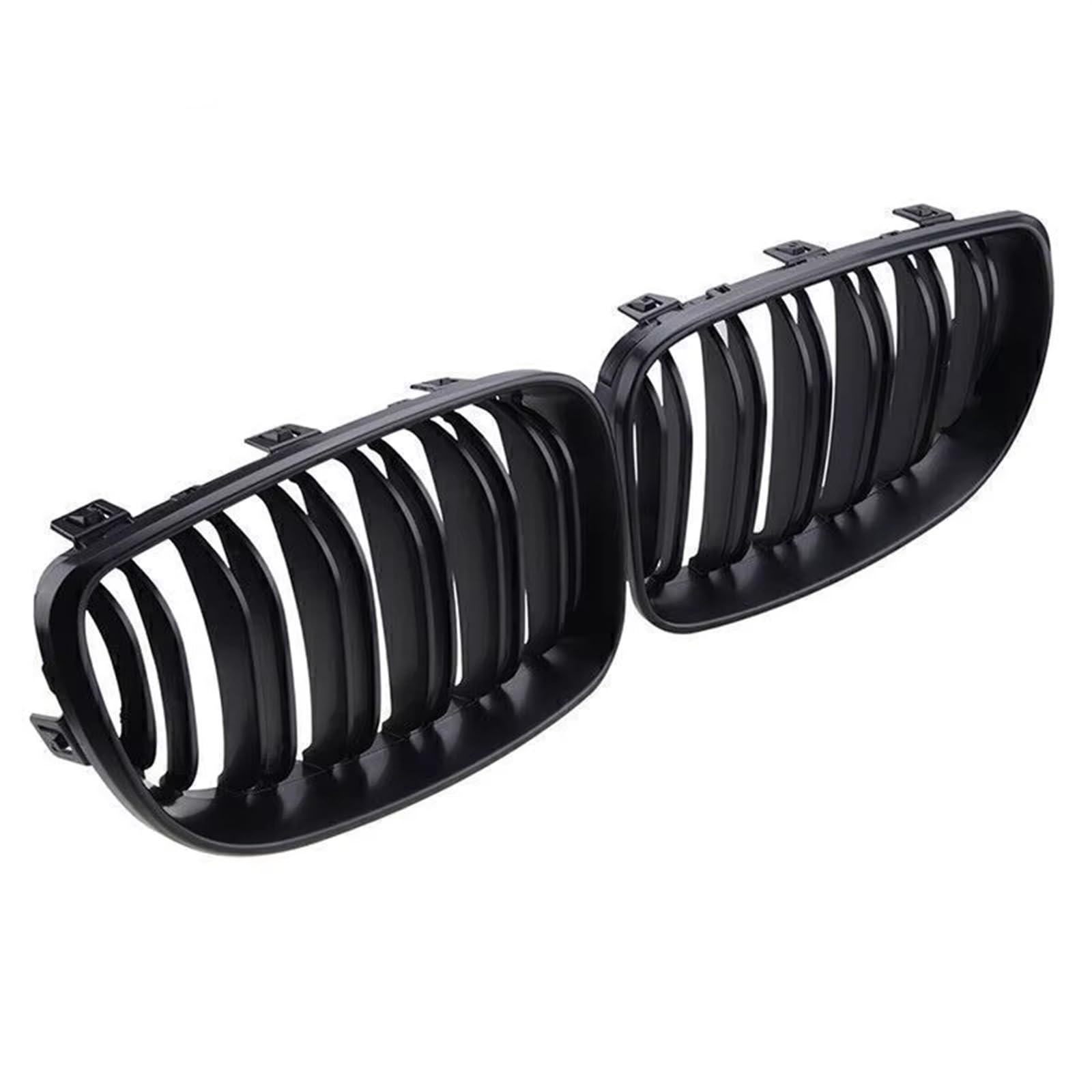 Frontgrill 2X Glänzend Schwarze Vordere Nierengrills In Racing-Farbe Für 1er E81 E82 E87 E88 2007-2011. Mattschwarzer Doppelstoßstangengrill Front Nieren Kühlergrill(Matt-schwarz) von Rdtnvc