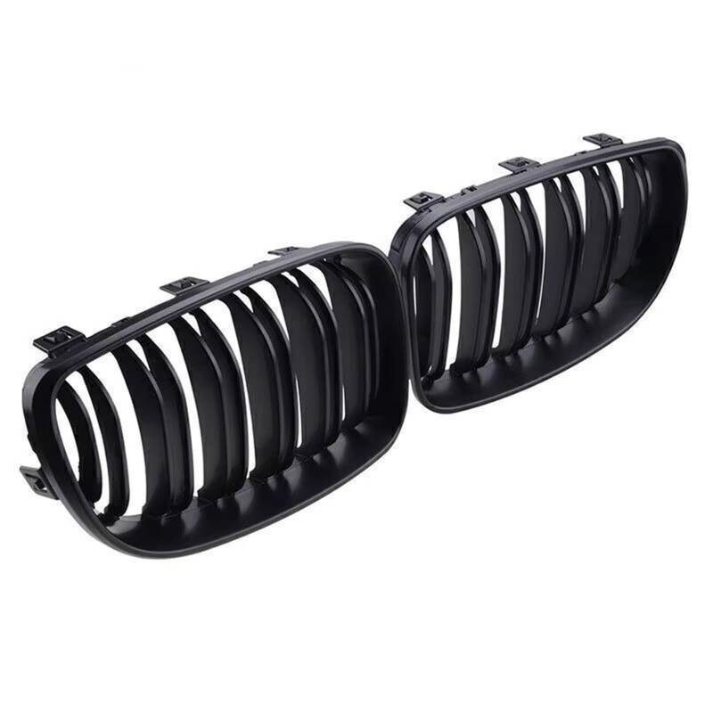 Frontgrill 2X Glänzend Schwarze Vordere Nierengrills In Racing-Farbe Für 1er E81 E82 E87 E88 2007-2011. Mattschwarzer Doppelstoßstangengrill Front Nieren Kühlergrill(Matt-schwarz) von Rdtnvc